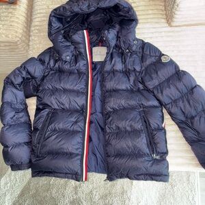 Moncler Dark Blue Hooded Puffer Jacket